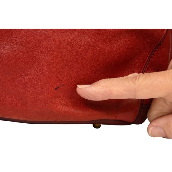 Marino Orlandi Large Dark Red Leather Bucket Bag Made in Italy - Picture 15 of 17